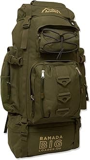 Olive Green Ramada 120L Extra Large Hiking Camping Backpack/Rucksack Luggage Bag