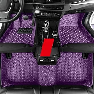 Custom Car Mat Fit for 98.99% Car Models Waterproof Full Coverage All Weather Protection Leather Car Floor Mats (Purple)