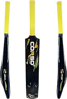 CORSO SPORTS & FITNESS Plastic Bat, Plastic Cricket Bat Hard Plastic, Double Blade Plastic Bat for Tennis and Wind Ball, Full Size Cricket Bat (Size 8)