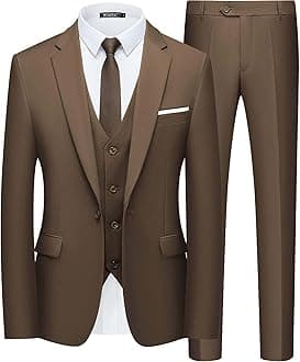 Suit Men's 3-Piece Blazer Suit Business Wedding Party Jacket Vest