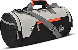 Cross Training 18"/29L Large Water Resistant Duffle Bag | Travel Bag | Gym Bag for Men & Women (Black - Orange)