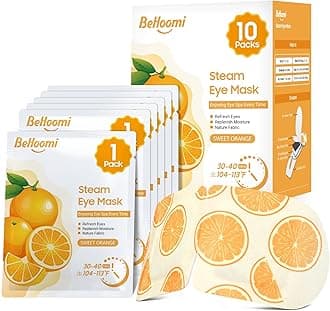 Steam Eye Mask, 10Packs Heated Eye Mask, Self Heating Disposable SPA Warm Compress for Eyes Sleep Mask, Travel Essentials & Relaxation Gifts, Valentine's Day Gifts (Orange Scent)