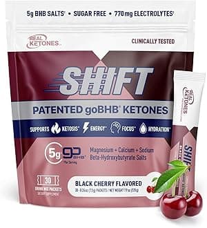 Real Ketones BHB Exogenous Ketones Drink Mix Packets Keto Electrolytes Powder Packets No Sugar with 4 Main Fasting Electrolytes Plus Hydrating Patented Keto BHB - 30 Count Black Cherry