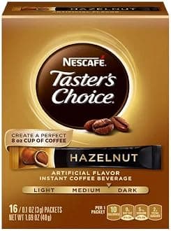 Nescafe Taster's Choice Hazelnut Medium Dark Roast Instant Coffee, 16 Count