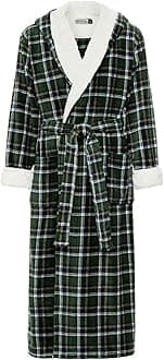 Alexander Del Rossa Plush Mens Robe with Hood, Hooded Big and Tall Robes for Men, Sherpa Fleece Robe for Men