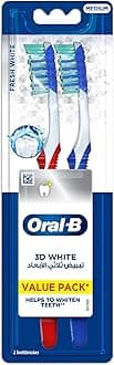 Oral-B 3D White Fresh Manual Toothbrush 40 Medium, Pack of 2