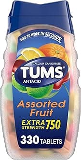- TUMS Chewable Antacid Tablets for Extra Strength Heartburn Relief, Assorted Fruit Flavors - 330 Count