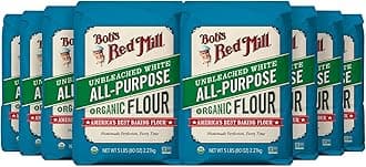 Bob's Red Mill Organic All Purpose Unbleached Flour, 5 lb (Pack of 8) - Vegan, Kosher, Unbromated, Unenriched
