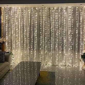 Party Propz White Curtain for Decoration, Backdrop Cloth for Decoration with Fairy Lights, Net Curtain for Birthday Decorations, Anniversary Decorations Items, Wedding Decor(4Pcs)