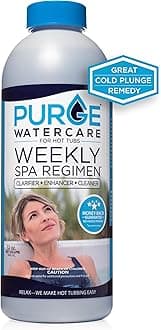3in1 Weekly Hot Tub Cleaner & Cold Plunge Water Treatment - Cleaner, Clarifier, Enhancer - Standard & Inflatable Spa & Cold Plunge - Spa Chemicals Fresh Clean Water - Made in USA 32oz