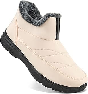 Ecetana Womens Winter Boots Snow Shoes 2025 Waterproof Warm Fur Lined Booties Slip on Ankle Boots for Walking