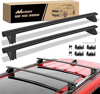 Nilight Roof Rack Cross Bars Fit for Jeep Grand Cherokee 2011 12 13 14 15 16 17 18 19 20 2021 with Grooved Side Rails, Aluminum Crossbars with Anti-Theft Lock for Cargo Carrier Kayak Tent Snowboard