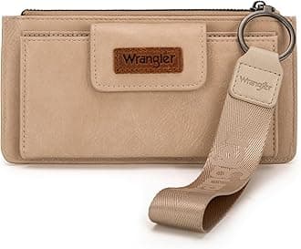 Montana West X Wrangler Minimalist Wristlet with Wallet Large Clutch Wallet Women Rfid Card Cases & Money Organizers with Coin Purse and Smooth Zipper