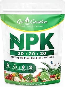 Go Garden NPK 20 20 20 Water Soluble Fertilizer for Plants Growth 400 Gram | Balanced NPK Fertilizer Powder for Home Plants | 100% Water Soluble Fertilizer for Indoor & Outdoor Gardening