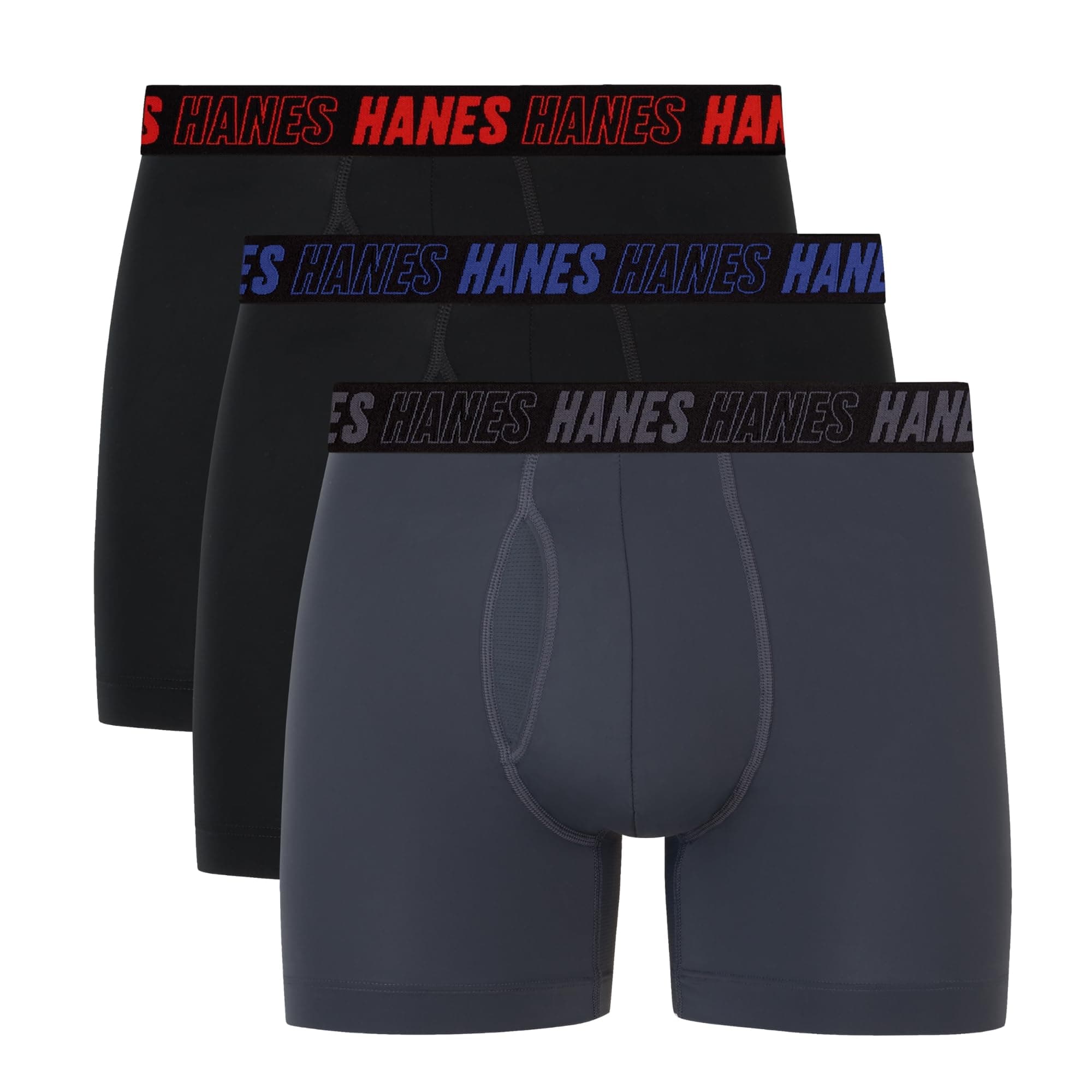 Men's Moves Performance Boxer Brief, Total Support Pouch, Regular/Trunk/Long Leg, 3-pack, 4" Trunks (pack of 3)