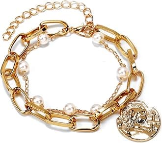 Shining Diva Fashion Latest Stylish Multilayer Gold Plated Bangle Bracelet for Women and Girls, One Size, Gold Plated, No Gemstone