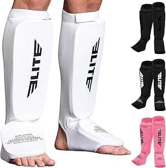 MMA Shin Pads for Muay Thai and Kickboxing, Protective Shin Guards with Instep Guard for Sparring and Training, for Adults, Kids, and Youth
