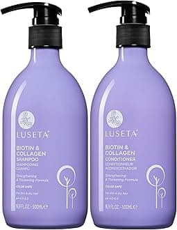 Luseta Biotin Shampoo and Conditioner Set for Hair Growth, Anti-Hair Loss shampoo volume Thickening with Collagen, Sulfate and Paraben free, Argan Oil to Repair Split Dry Hair Salon Quality- 2x500ml