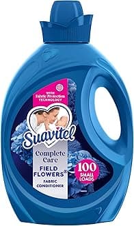 Suavitel Complete Liquid Fabric Softener, Fabric Conditioner, HE Compatible, 100 Small Loads, Field Flowers Scent, 100 fl oz Bottle