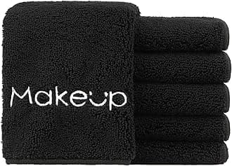 Makeup Remover Cloth 6 Pack,Premium Washable Soft 13x13 Inch Facial Cleansing Makeup Towels,Quick Dry Microfiber Face Towels Washcloths for All Skin Types,Black
