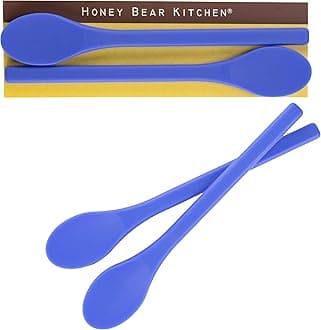 Honey Bear Kitchen Silicone Stirring Spoon (Set of 2, Cornflower Blue) for Coffee & Tea