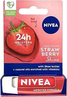 Nivea Lip Care Fruity Shine Strawberry, 4.8g(Ship from India)