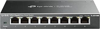 TP-Link 8 Port Gigabit Switch | Easy Smart Managed | Plug & Play | Desktop/Wall-Mount | Sturdy Metal w/ Shielded Ports | Support QoS, Vlan, IGMP and LAG (TL-SG108E)