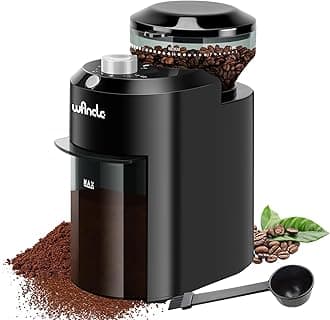 Wancle Electric Burr Coffee Grinder - Adjustable with 28 Precise Grind Settings for 12 Cups - Professional Coffee Bean Grinder (Plastic, Black+Silver)