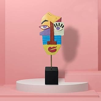 Pro Wink - Handcrafted Statues Resin Abstract Sculpture for Home Decor Modern,African Art Tribal Figurines Decorations Items Accents Influencer Picks for Bookshelf,TV Stand,Living Room,Nightstand