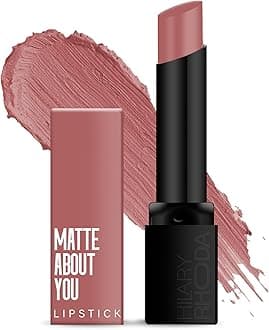 Matte About You Lipstick | Long Lasting & Highly Pigmented Lipstick | Glides Smoothly | Matte Finish | One Stroke Application | Cruelty-Free & Vegan - 3g (Bombshell - Shade 05)