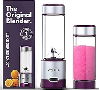 OWNAIR Portable Blenders for Smoothies and Juices – Blender Mixer Grinder – 5000mAh Rechargeable, 450ml Stainless Steel Jar, 240W – Juicer Blender, Baby Food & Smoothie Maker