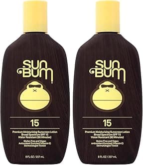 Sun Bum Sunscreen Lotion, SPF 15, Broad Spectrum | Vegan Formula | Hawaii Compliant | With Vitamin E | 8 oz Pack of 2