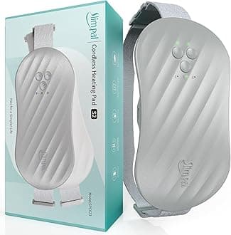 SlimpalHeating Pad for Period Cramps, Portable Heat Pad for Menstrual Period Pain Relief Electric Cordless Heating Belt w/ 4 Heat Levels for Back, Belly, Stomach, FSA HSA Eligible Approved, Grey S2