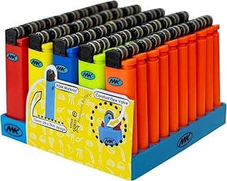 MK Ultra Thin Disposable Lighters - Ideal for Candle, BBQ & Pocket Use (50PC)