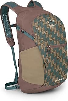 Osprey Daylite Plus Commuter Backpack - Lightweight, Everyday Pack with Laptop Sleeve and Water Bottle Pockets - Ideal for Work, School, and Travel with Versatile Storage, Kazuma Print/Magma Brown
