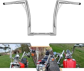 WeiSen 10" Ape Hanger Handlebar, 1 1/4" Handle Bar Compatible with Harley Sportster 84-22, fit Softail 84-24, fit Dyna 93-17, fit Road Glide 98-13, fit Road King 94-22 Chrome