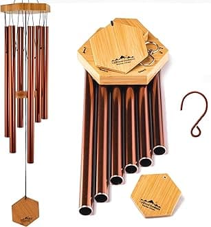 UpBlend Outdoors Wailua 29" Copper-Red Wind Chimes for Outside - Decorations for Home Zen, Patio, Yard, and Garden Decor, Decor Windchimes for Mom, Grandma, for Her