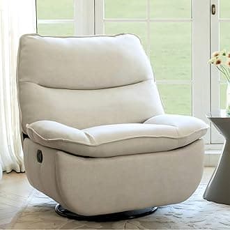 XRC7 Swivel Rocker Recliner Chair, 360° Swivel Oversized Armless Recliner with Oeko-TEX Certified Three-Proof Fabric, Award-Winning Design, Gaming Chair for Living Room Gaming Room, White