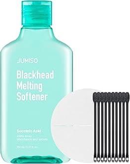 Blackhead Melting Softener Kit (150ml/5.07 fl oz + 40 Pads + 10 Swabs) – Succinic Acid + PHA Pore Solution, Gently Dissolves Sebaceous Filaments & Strawberry Nose (No Pulling Strips)