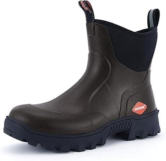 Men's Short Rubber Boots Waterproof Rain Boots Insulated Working Booties with Comfortable Sports Sole