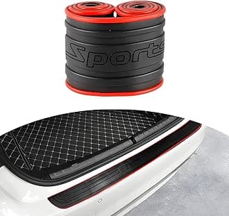 Ziciner Car Rear Bumper Protector Guard, Auto Anti-Scratch Collosion Rubber Trunk Door Entry Guards, Non-Slip Vehicle Bumper Protection Strip, Fit for Most SUVs, Vans (41"x3.5", Red & Black Sport)