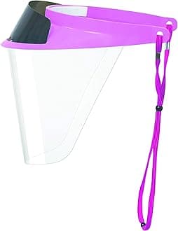 Pac-Dent iVisor Plus Reusable Face Shield Kit, Full Face Protective Shield with Anti-Fog Coating and Cinch Cord, Adjustable to Comfortably Fit All Head Sizes, Pink