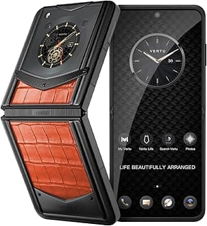 Vertu IRONFLIP Alligator Skin Flip Cell Phone, Unlocked Android 5G Smartphone, Foldable Design, One-Hand Control, 50MP Camera, 12G+512G, Dual SIM, 6.9" 120Hz OLED, 65W Fast Charge(Phoenix Orange)