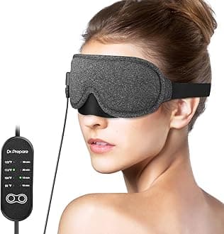 Heated Eye Mask, Electric USB Cotton Eye Compress Heating Pad with Smart Temperature & Timer Control, Earplugs for Sleep, Dry Eyes, Blepharitis, Dark Circles and Puffy Eyes