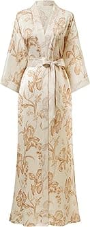 PRODESIGN Kimono Robe for Women - Long Satin Sleepwear Silky Kimono Cover-Up Nightgown Japanese Bathrobe Loungewear Blouse