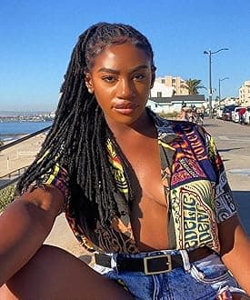 0.6cm Width 16 Inch 60 Strands 100% Human Hair Loc Extensions, Full Handmade Dreadlock Extensions for Men Women Kids Can Be Dyed and Bleached with Needle and Comb Unprocessed Natural Black