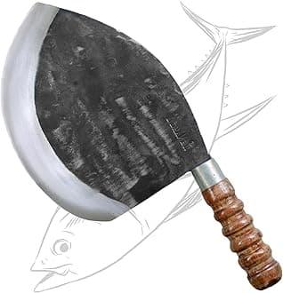 ADHAKEN Tuna Fish Cutting Knife AK-33 - Premium D2 Steel Blade, 14cm Sharp Bl...