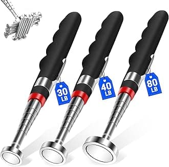 Telescopic Magnetic Pickup Tool, Extra Strong Magnet Sticks, High Power Magnetic Pick up Tools, Long Magnetic Sweepers Extendable up to 30in, 3 Pack