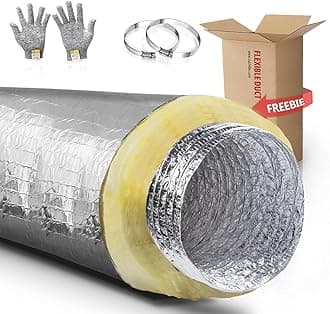12 Inch Insulated Duct,HVAC Insulation Duct,Insulated Flex Duct, AC Fleixble Duct,HVAC Ducting, Insulation Duct,12''25 'Insulated Flexible Ducting,R-4.2 for Heavy Duty HVAC & Exhaust Ductwork