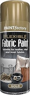Flexible Fabric Spray Paint Gold 200ml for Leather Vinyl and Fabric